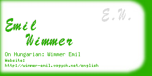 emil wimmer business card